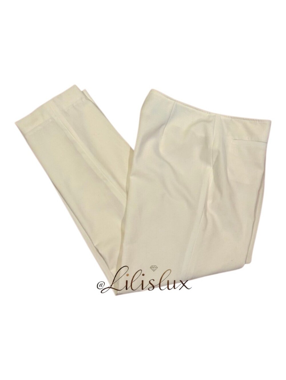 Margaret Frances Size 8 Cream Tailored Slim Fit Trousers Elegant EUC